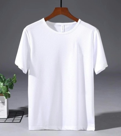 大码冰丝T恤男式网眼短袖男式宽松运动快干网眼透气衬衫夏季半袖 大码冰丝T恤男式网眼短袖男式宽松运动快干网眼透气衬衫夏季半袖